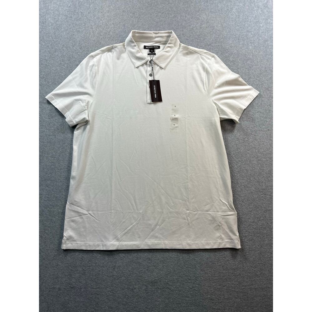 Michael Kors Stretch Pima Cotton Polo White Made in Peru NWT